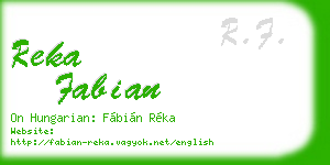 reka fabian business card
